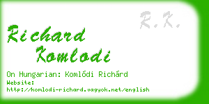 richard komlodi business card